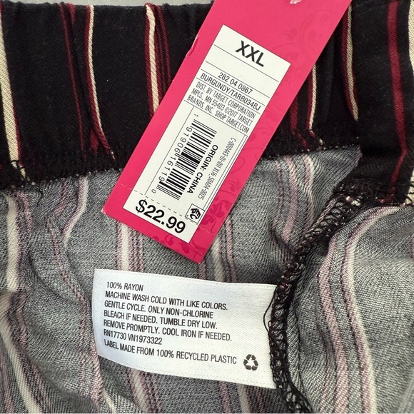 Women’s Xhiliration Target Striped Tie Front Pants Pockets Plus Size XXL - Picture 13 of 16